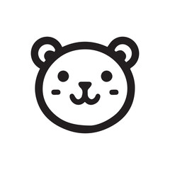 minimalist hamster logo on a white background