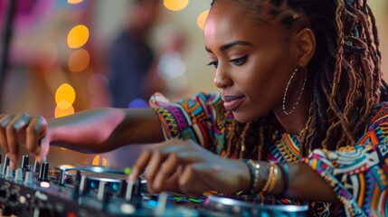 A Female DJ Mixing Tracks
