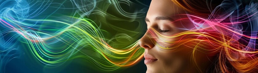 Naklejka premium These sensory enhancement devices allow you to see sounds and hear colors.