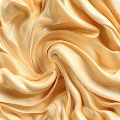 Melted Caramel Seamless Pattern, Ice Cream Waves Tile, Smooth Icecream Texture, Custard Endless Background