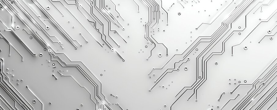 Minimalist technology themed wallpaper, soft gray background with a subtle circuit pattern, ample copy space for text and logos, ideal for tech presentations
