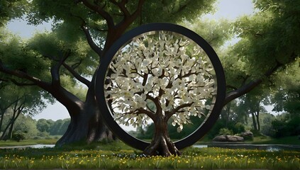 A 4K HD shot of a highly detailed beautiful organic Tree of Life, sharp focus, dynamic lighting, elegant harmony, beauty, masterpiece, white and black, no symmetry geometry, fantasy, simple, realistic