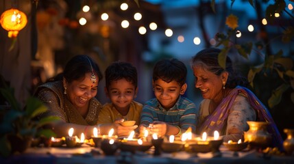 A family celebrating Diwali in Mumbai, sharing traditional homemade brews, their expressions filled with warmth and festivity