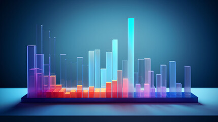 Fototapeta premium Fintech curve chart background, business data graph concept illustration