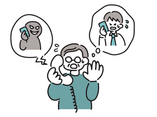 振り込め詐欺のイラスト