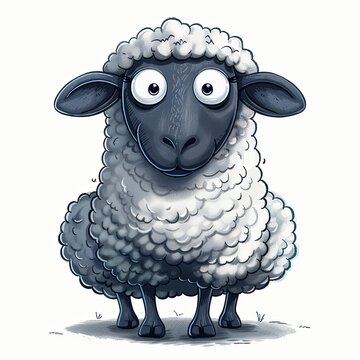 ilustraci&oacute;n de oveja divertida