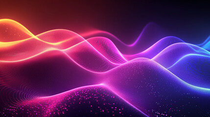 Obraz premium Illustrations, graphic lines, sound waves, realistic and sharp 4k ,Abstract background neon light Bright Wave, digital art style energy.