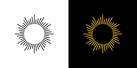 sun light logo line sunrise burst vector shine sun shine or firework