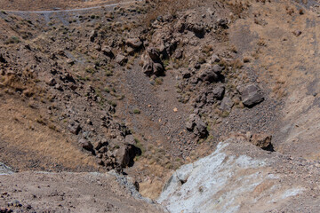 Santorini, Greece, May 4, 2024. View of the volcano on the island of Nea Kameni