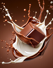 illustration of chocolate candy splash