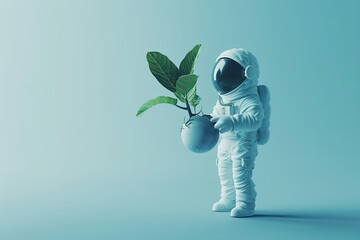 astronaut and plant