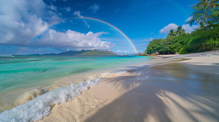 美しい海と虹