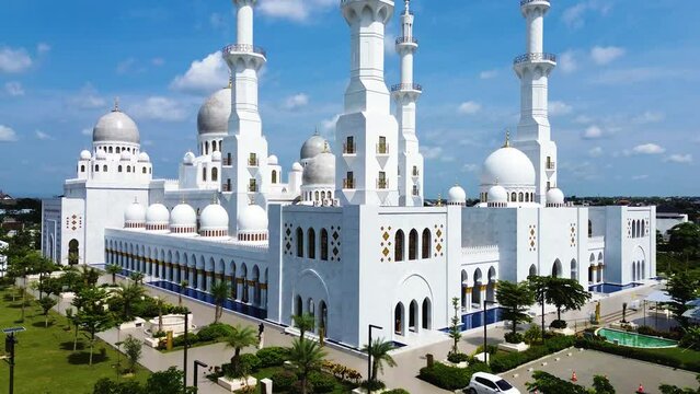 Aerial view of Masjid Raya Syeikh Zayed in Solo, Central Java, Indonesia. 