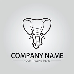 Obraz premium Elephant head logo company design vector image on the white background
