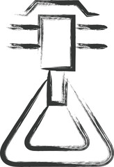 駅関連の筆書き単品イラスト　手摺