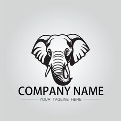 Obraz premium Elephant head logo company design vector image on the white background