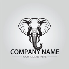 Obraz premium Elephant head logo company design vector image on the white background