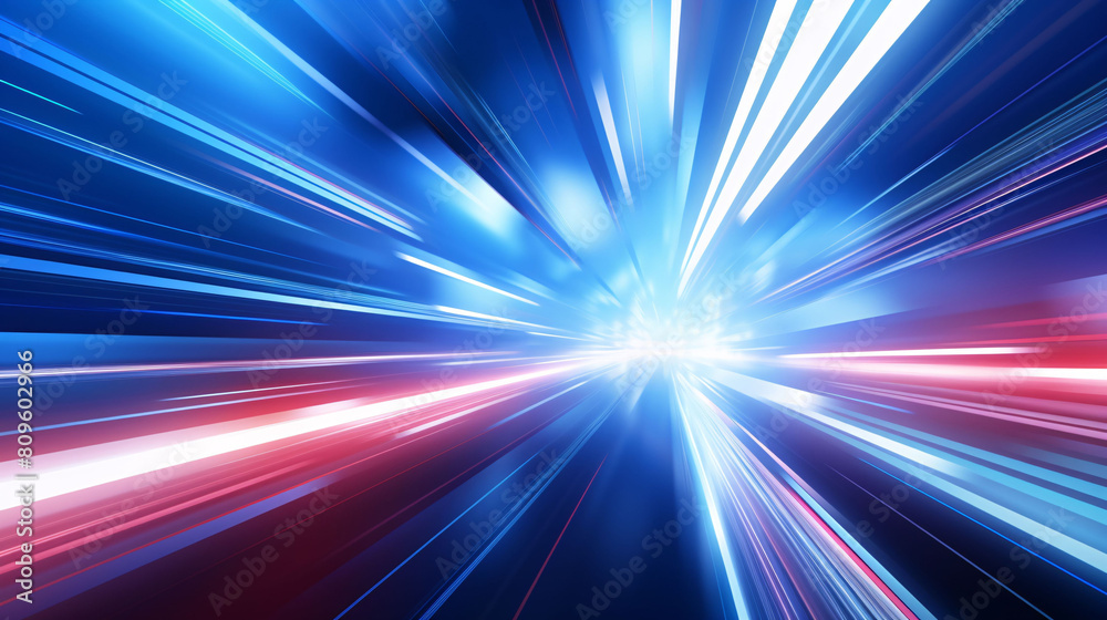 Wall mural futuristic abstract background with blue lines and lights, abstract blue ppt background concept illu