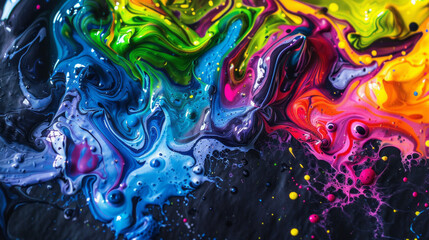 Vibrant abstract background with colorful paint splashes