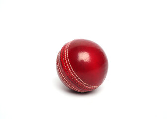 red cricket leather ball isolated 