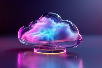 creative 3d cloud computing icon - Powered by Adobe