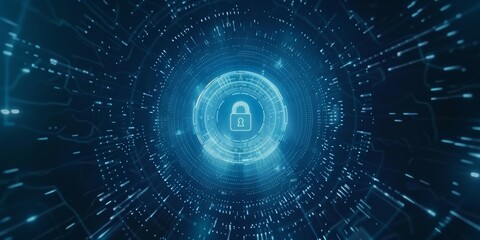 Cyber security background with digital padlock. technology lock internet protection