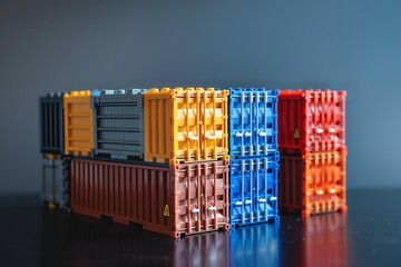 multicolored toy cargo containers