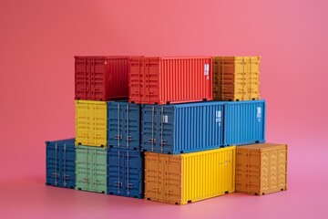 multicolored toy cargo containers