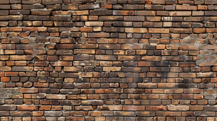 Obraz premium Detailed texture of a vintage multicolored brick wall