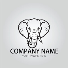 Obraz premium Elephant head logo company design vector image on the white background