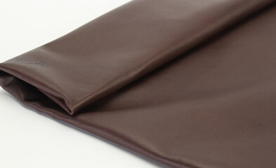 brown genuine leather skin isolated