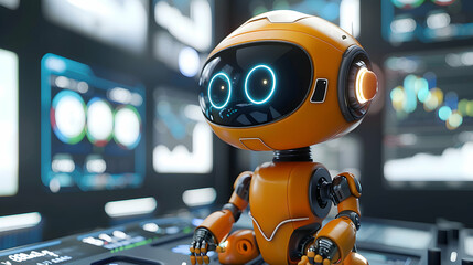 3D cute cartoon icon as AI Developer Enhancing Financial Prediction Models concept as An AI...
