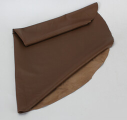 brown genuine leather skin isolated