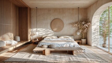 interior of a bedroom, cozy and warm