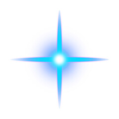 Obraz premium Neon Blue Star Transparent PNG