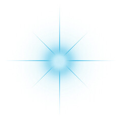 8 Pointed Glowing Blue Star