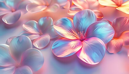 Abstract background with flowers. 3d rendering, 3d illustration.