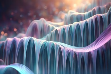 Obraz premium Elegant 3d colorful wave with blurry background