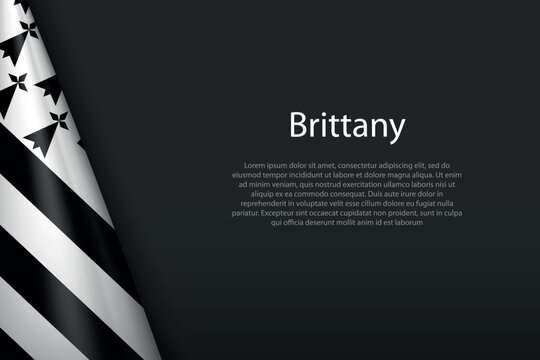 3d flag Brittany, historical province of France