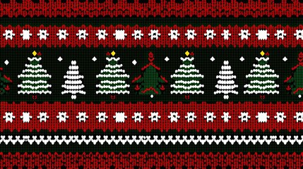 festive holiday sweater pattern with Christmas motifs