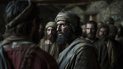 Betrayal of Jesus by Judas a dark