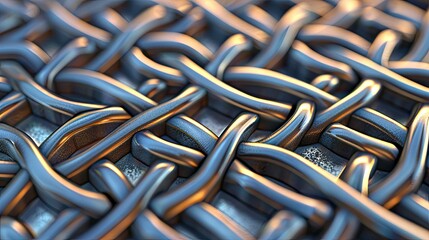 Interwoven Celtic knots with a metallic sheen