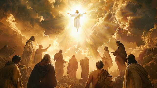 Ascension of Jesus disciples gazing upwards