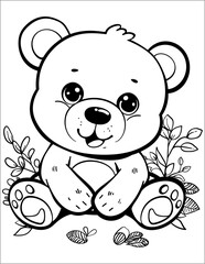 Fototapeta premium Bear coloring pages for kids