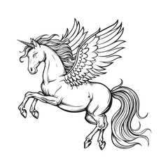 Pegasus Vector Images. Illustration of a Pegasus Isolated on white