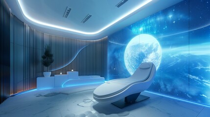Futuristic Placebo Therapy Room with Ambient Lighting