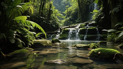 Naklejka premium waterfall in the jungle