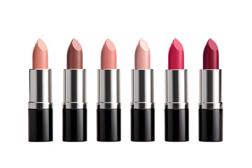 Set lipstick isolated on white background