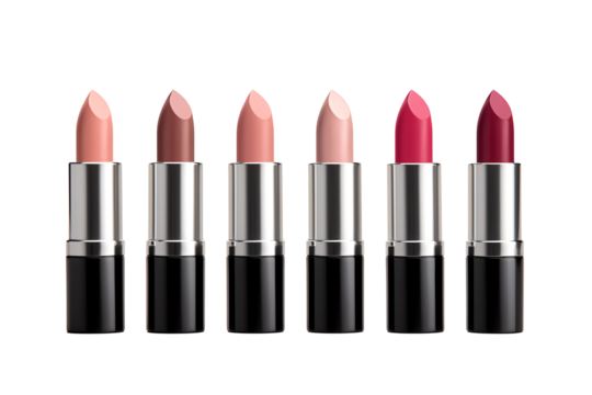 Set lipstick isolated on white background