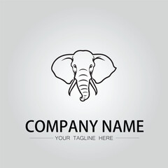 Elephant head logo company design vector image on the white background